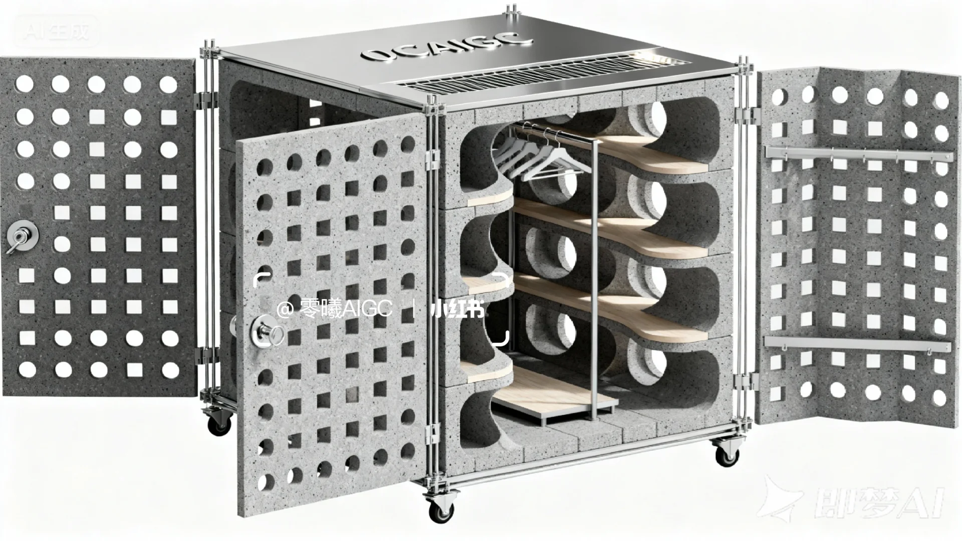 工业风 |便携式折叠服装陈列快闪店