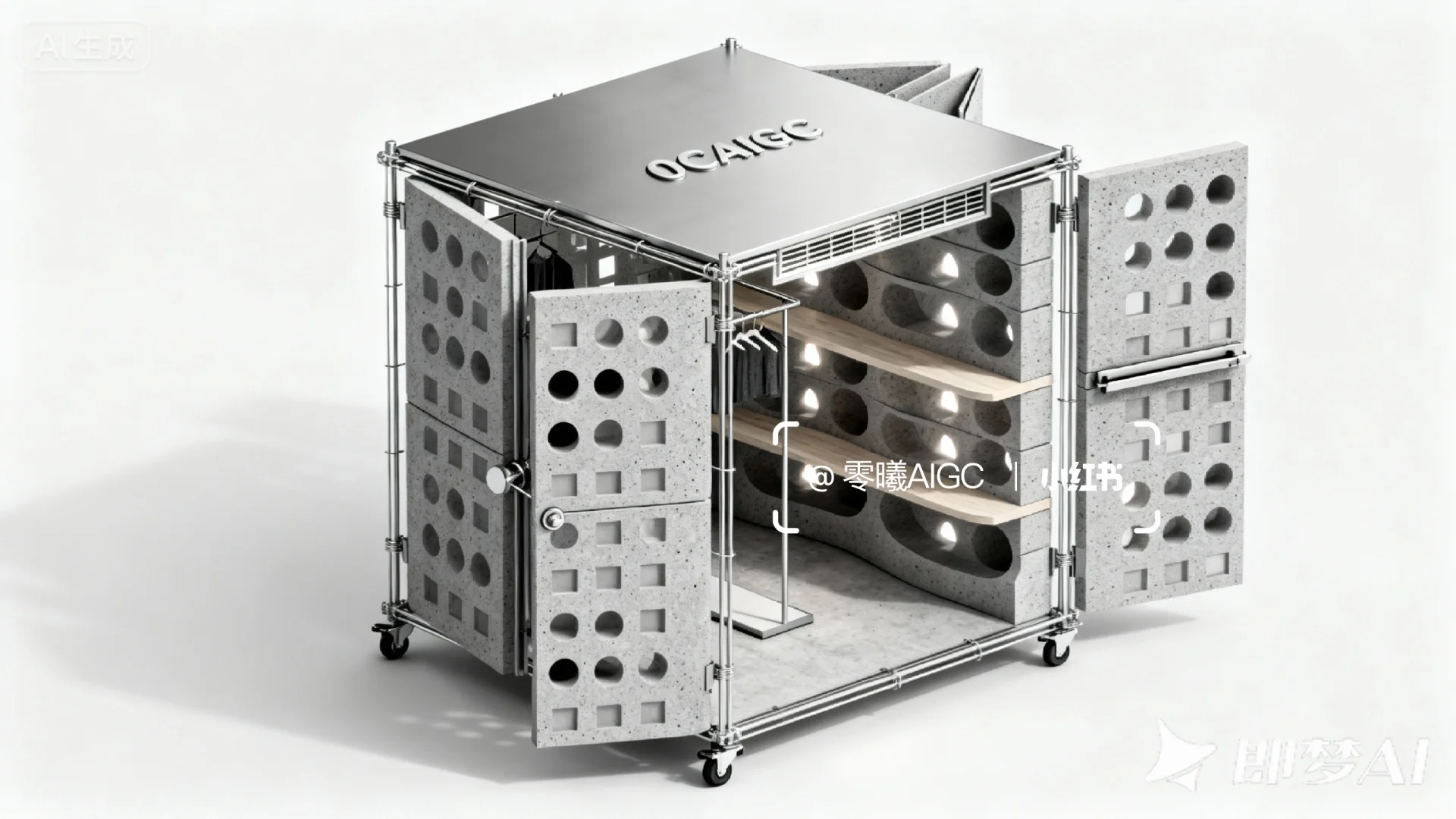 工业风 |便携式折叠服装陈列快闪店