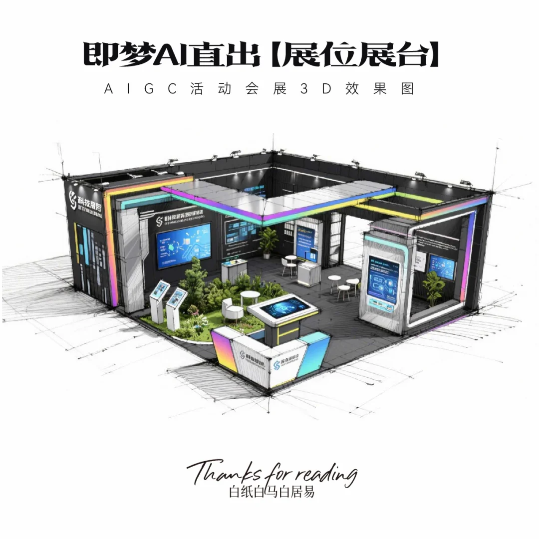 即梦AI直出｜16款展台效果图