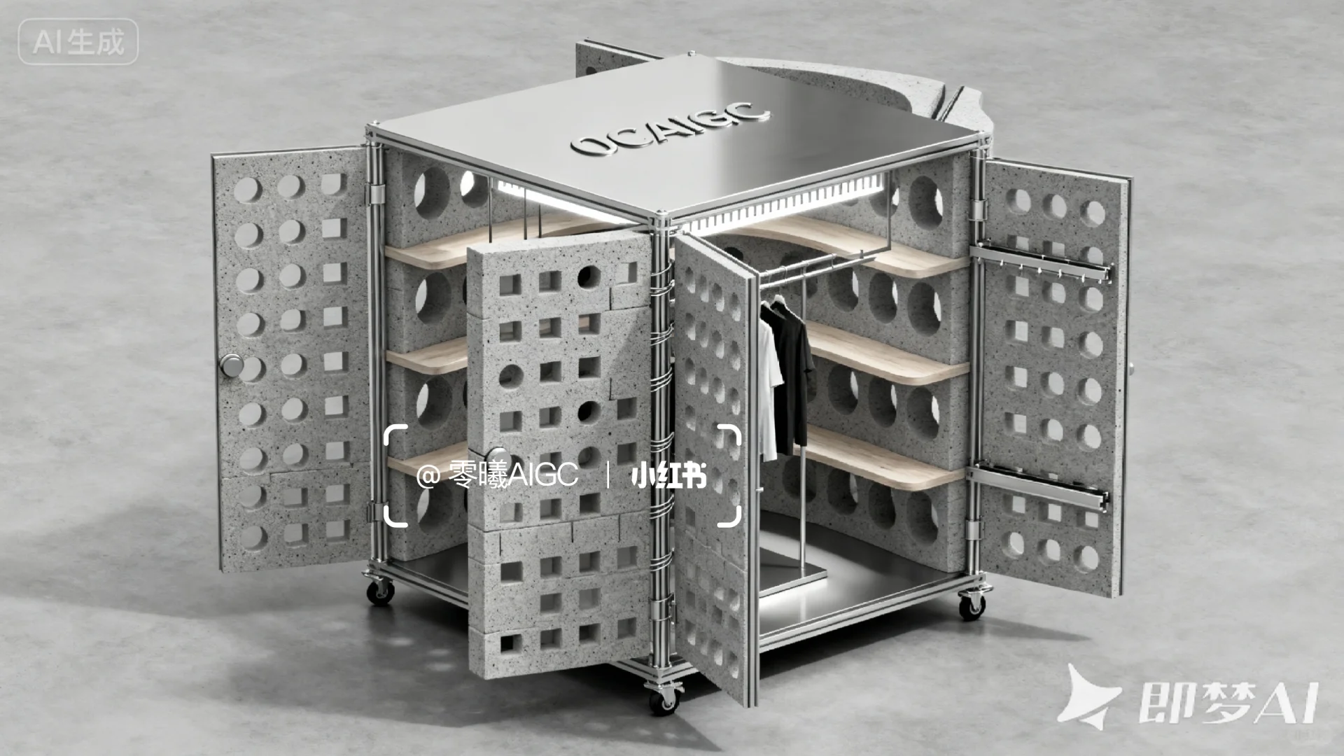 工业风 |便携式折叠服装陈列快闪店