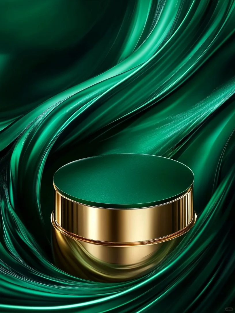 墨绿色流体背景展台