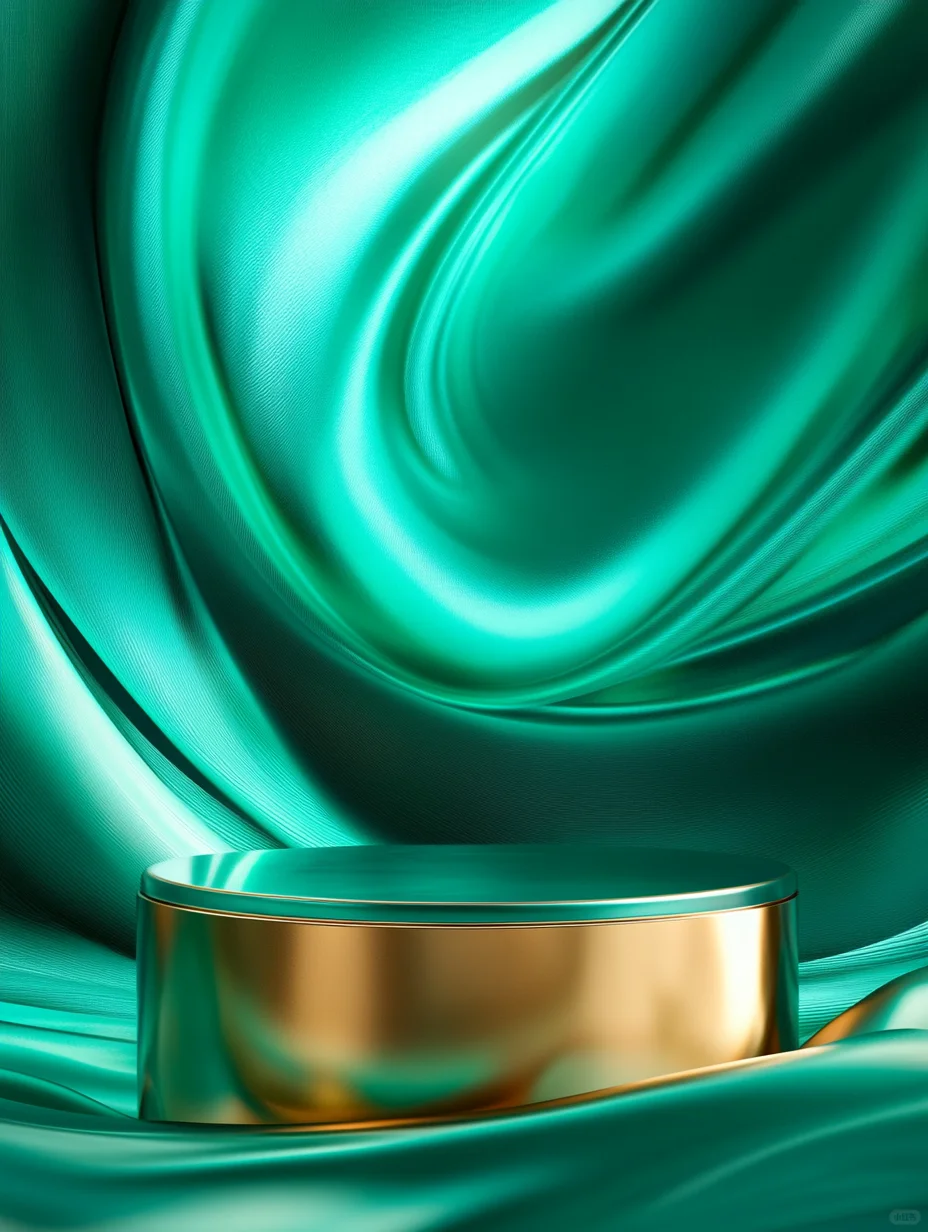 墨绿色流体背景展台