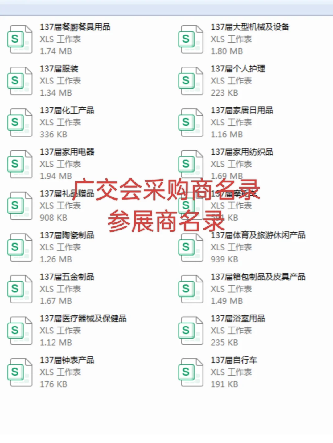 广交会137届采购商+参展商名录电子版