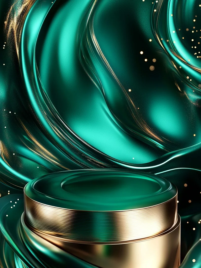 墨绿色流体背景展台