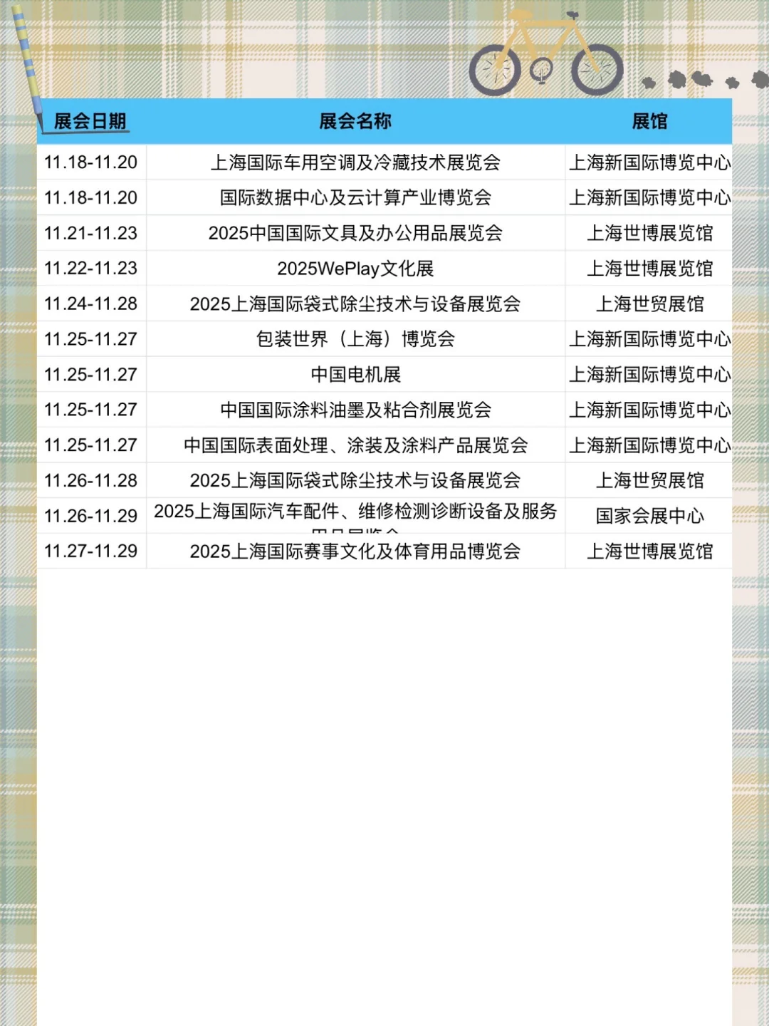 2025上海展会活动合集?10-11月看过来