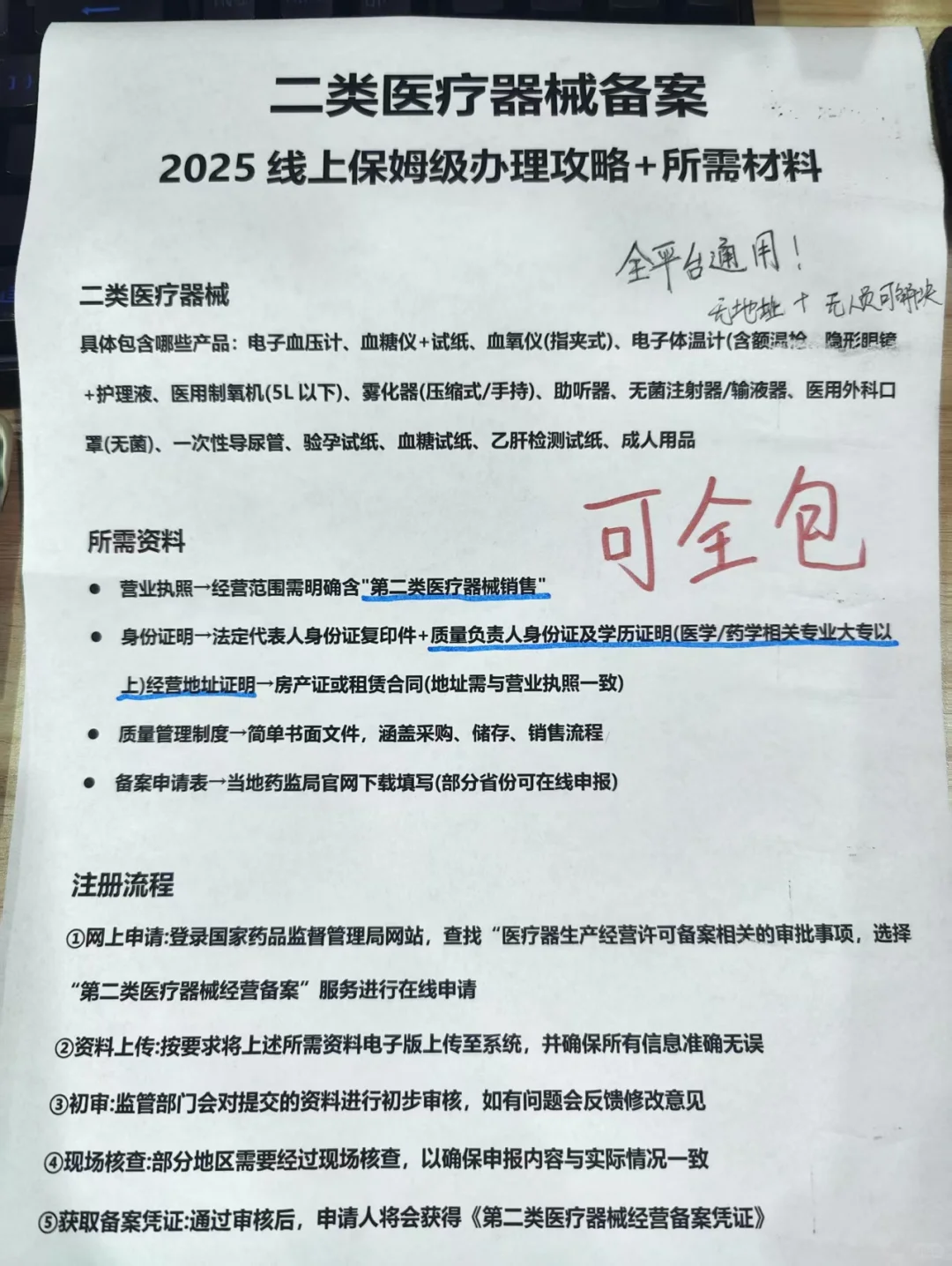 2025线上申请二类医疗器械最全攻略