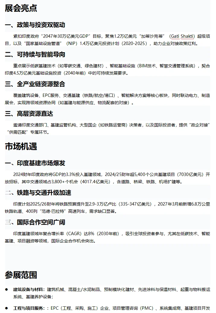2026年印度国际交通与基础设施展