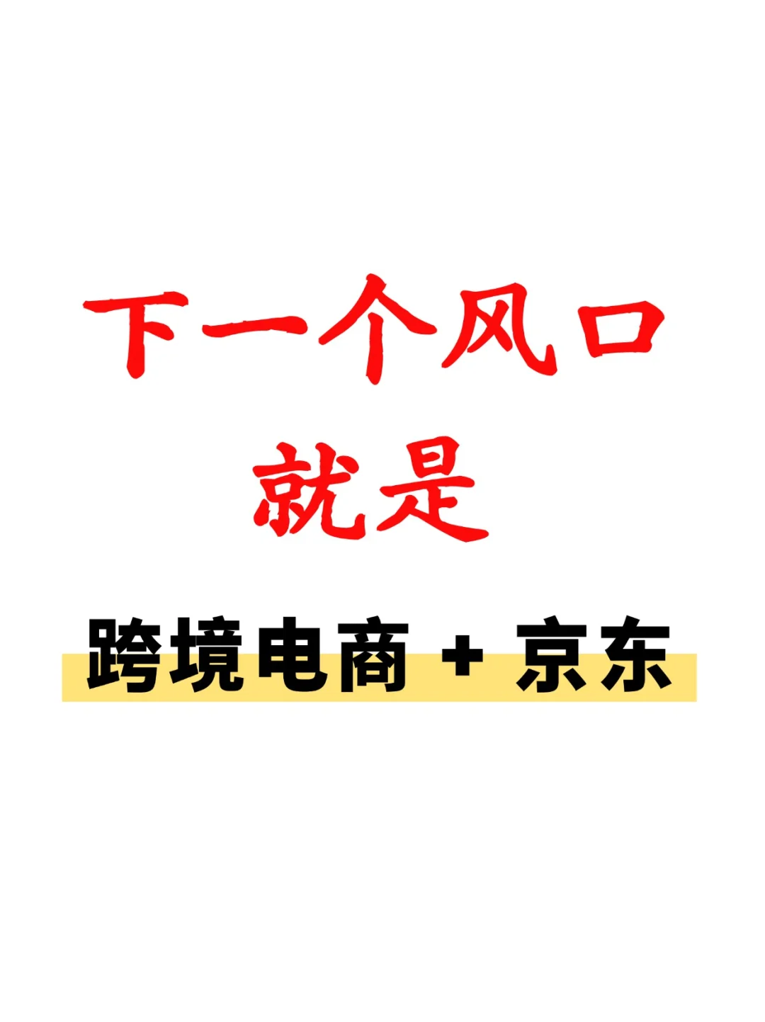 下一个风口就是跨境电商➕京东❗️❗️