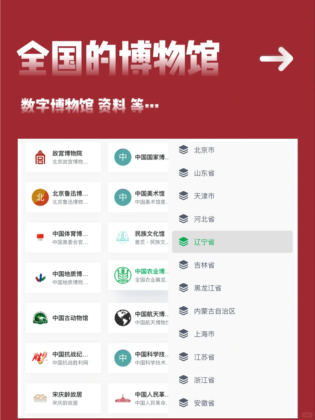 ✅ 每天一个小网站｜全国的博物馆