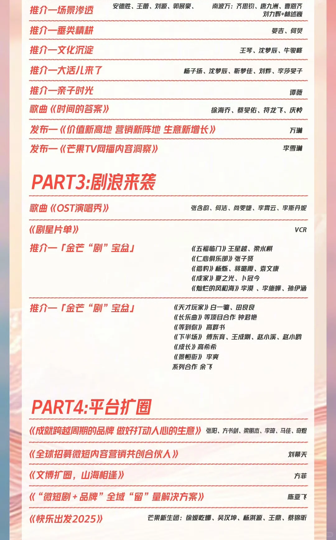 ?芒果2025招商会‼️全阵容流程公布?