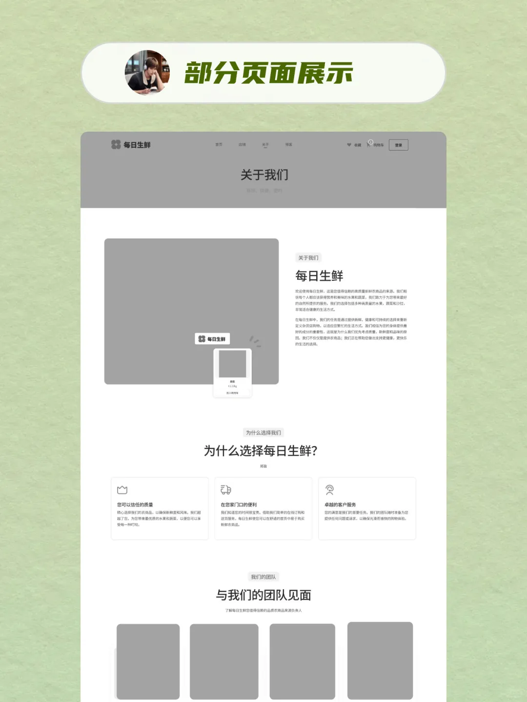 【低保真交互】每日生鲜-11页-Figma作品