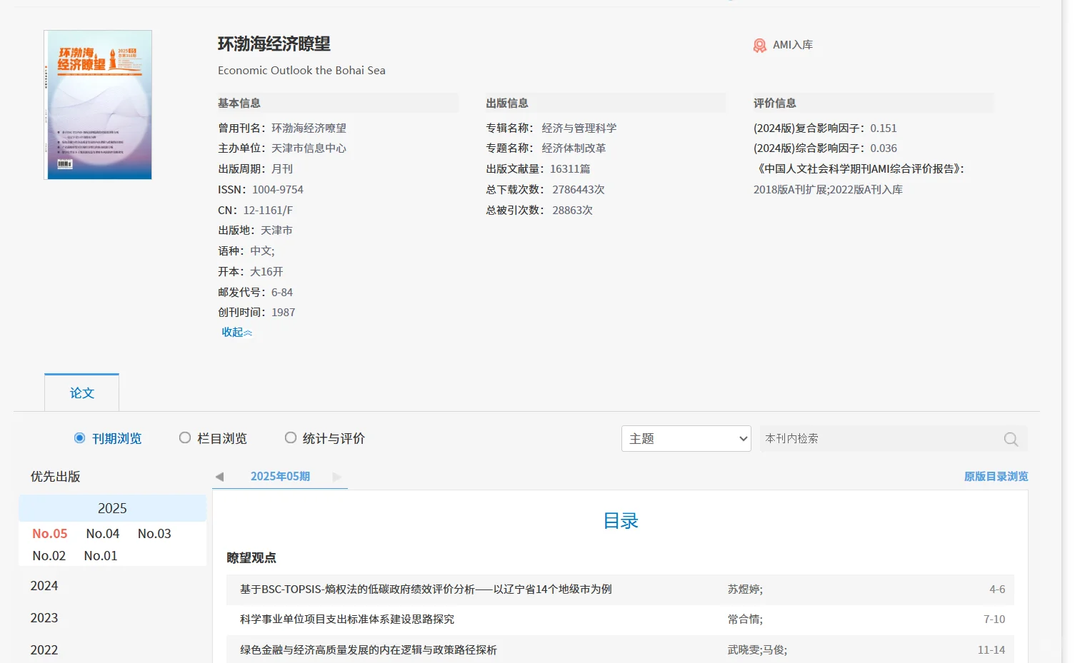 环渤海经济瞭望杂志
