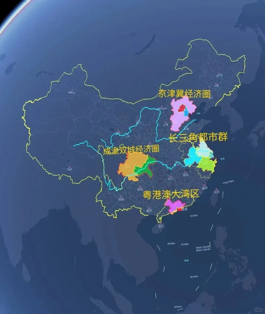 流动的韵律——中国经济圈的地理画卷