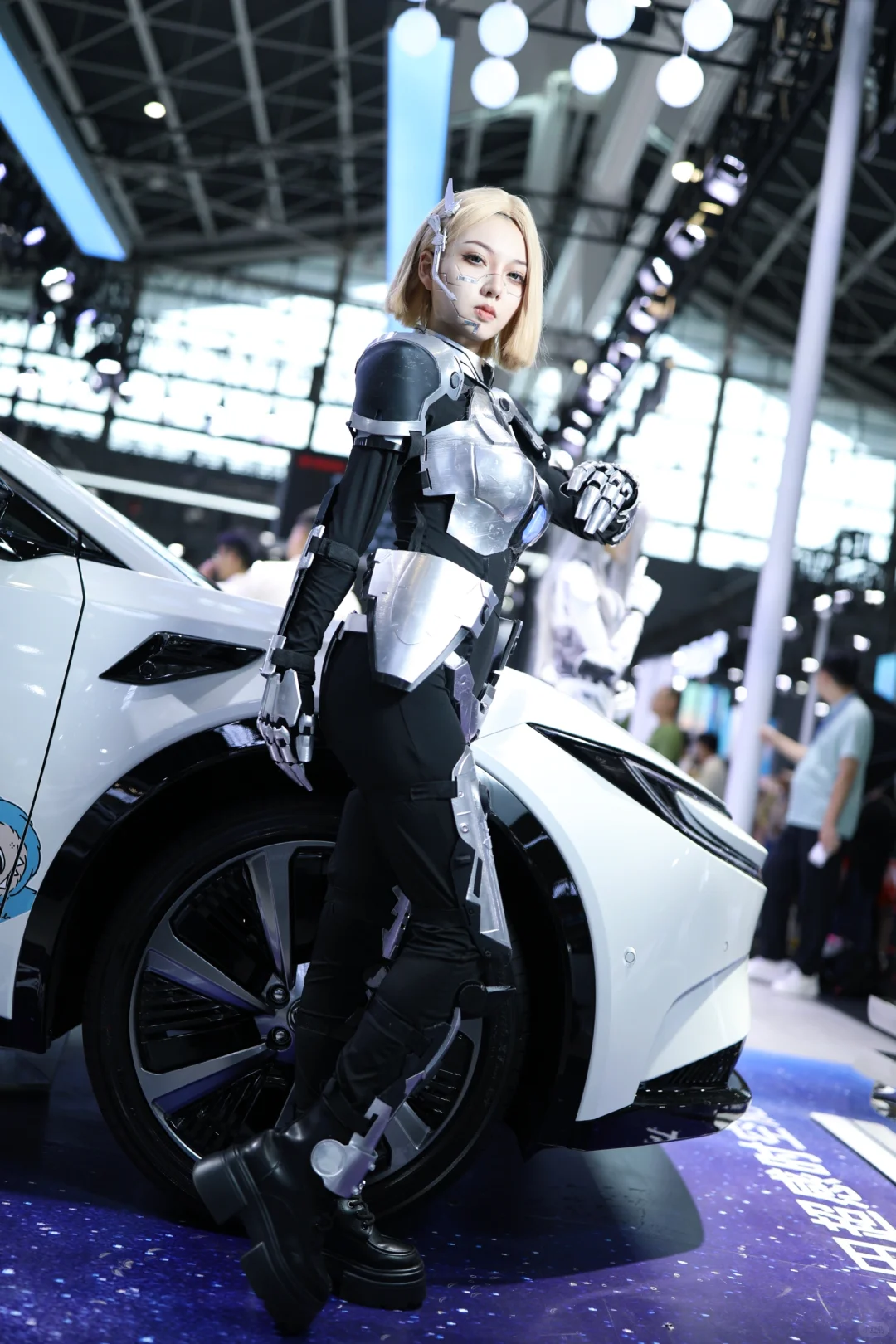 石家庄车展，赛博朋克风cos模特