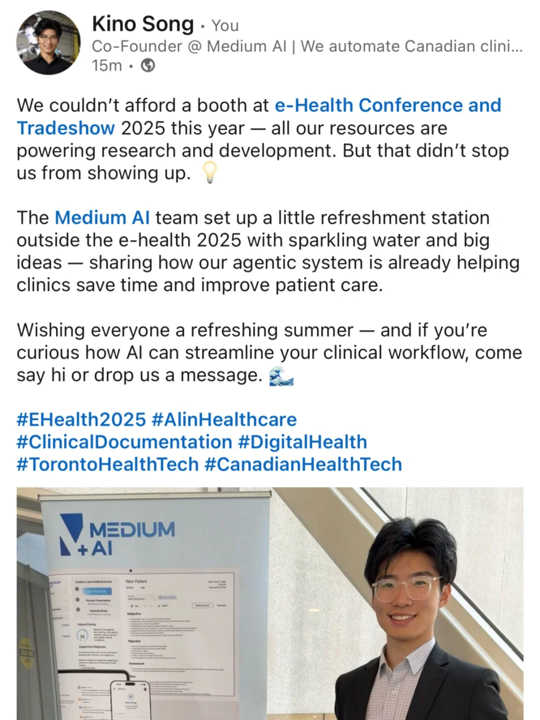 医疗创业没钱租展位了 只能在门口摆地摊