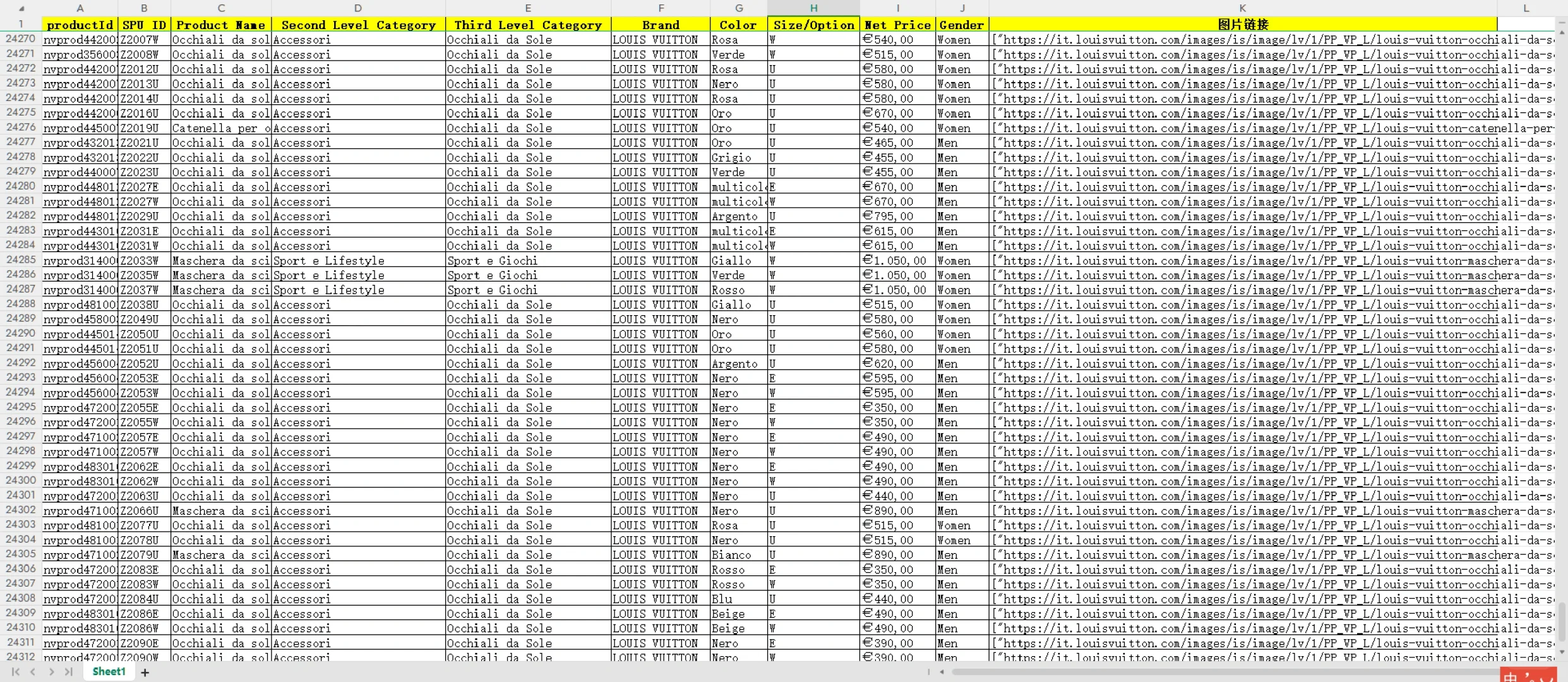 LV官网全部商品采集小记