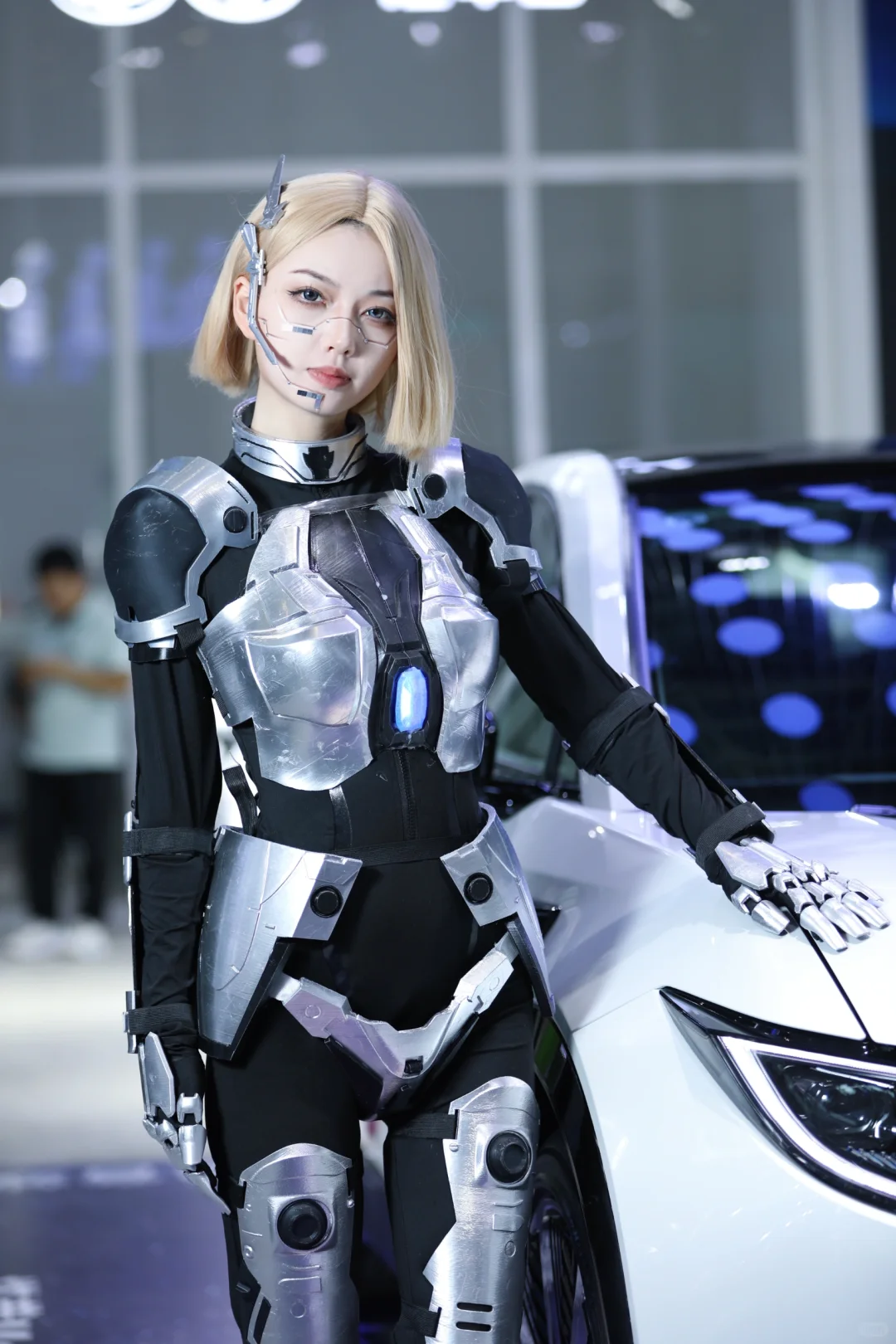 石家庄车展，赛博朋克风cos模特