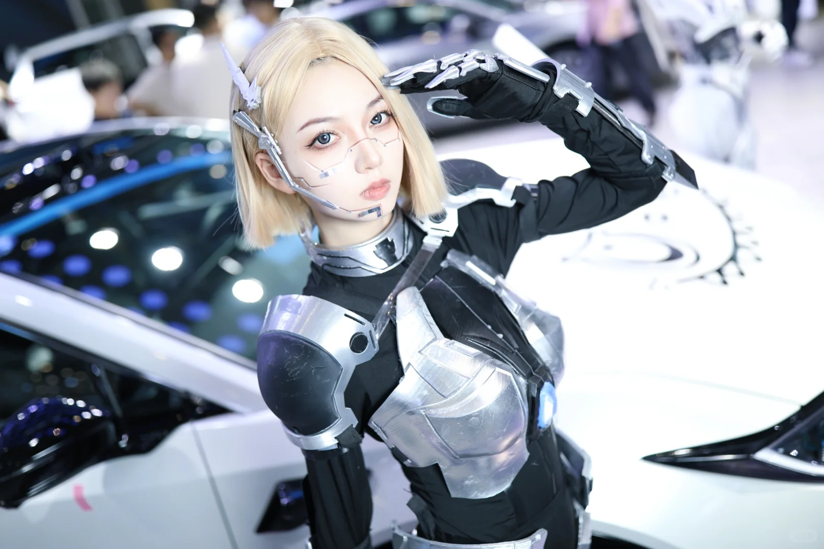 石家庄车展，赛博朋克风cos模特