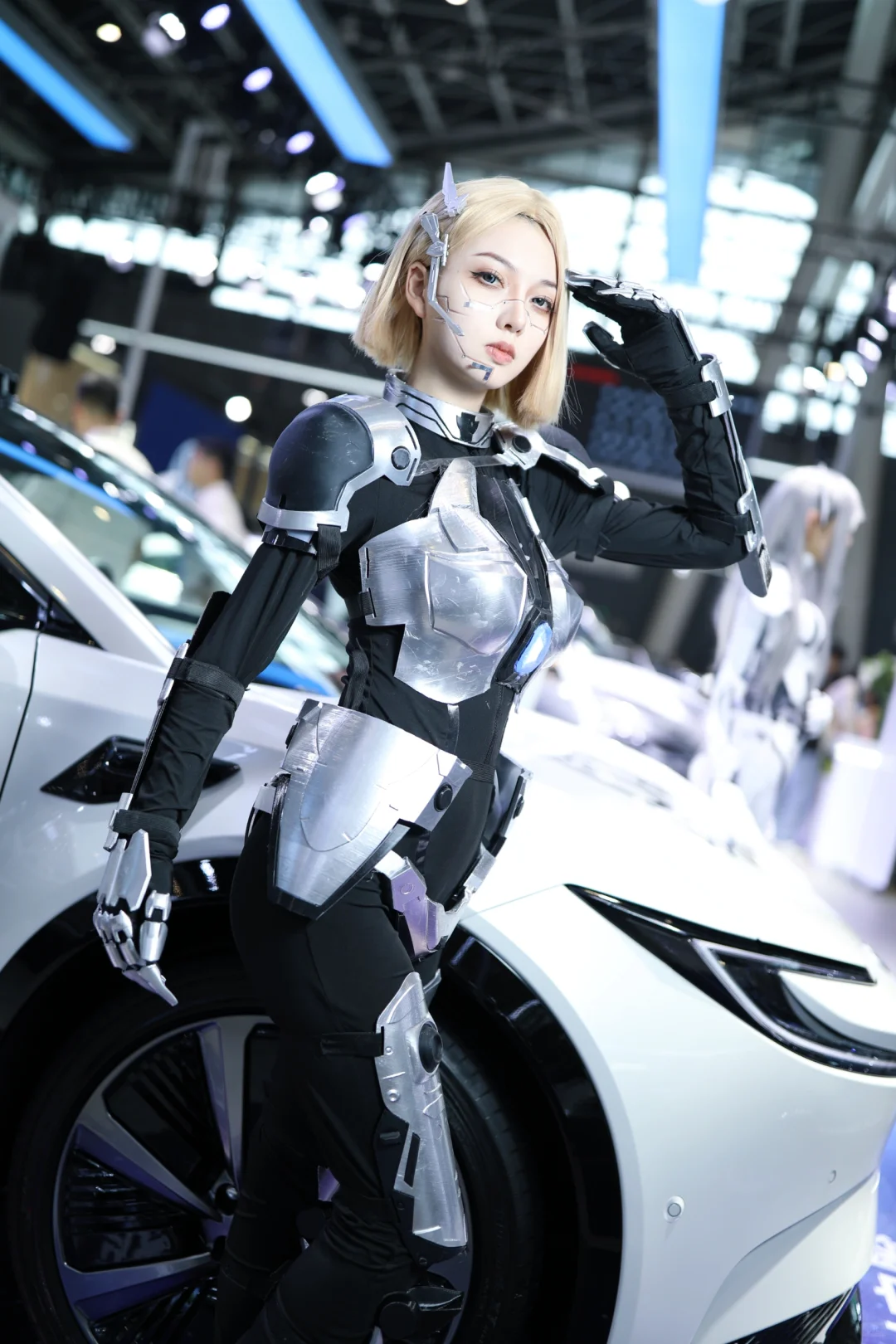 石家庄车展，赛博朋克风cos模特