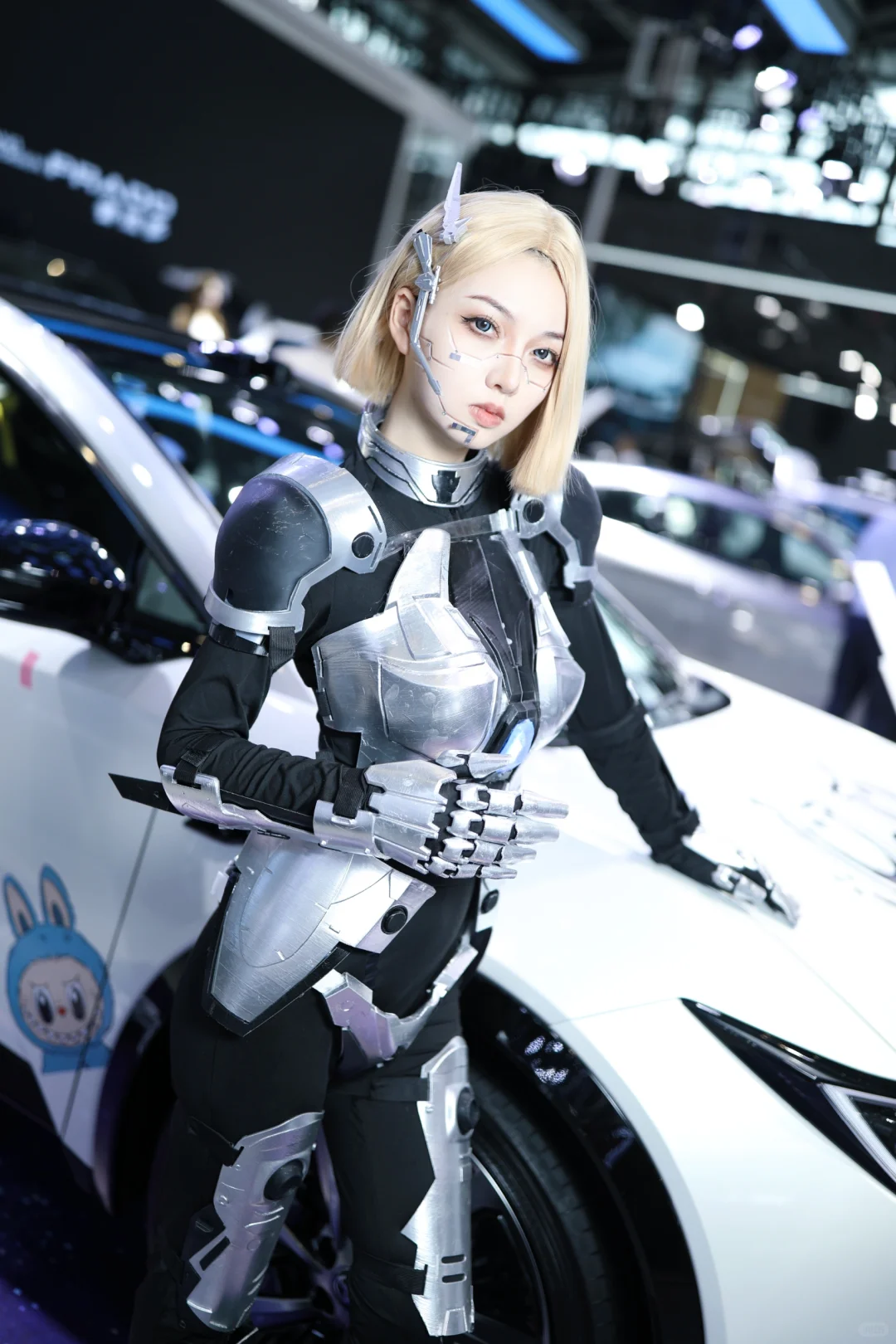 石家庄车展，赛博朋克风cos模特