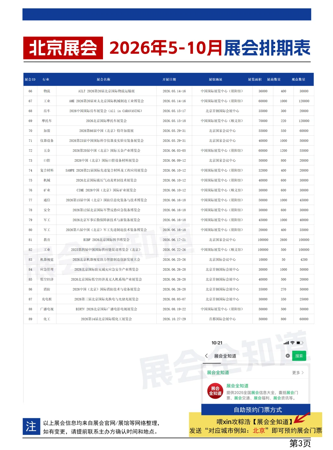 北京展会2025时间表(10-12月展会)