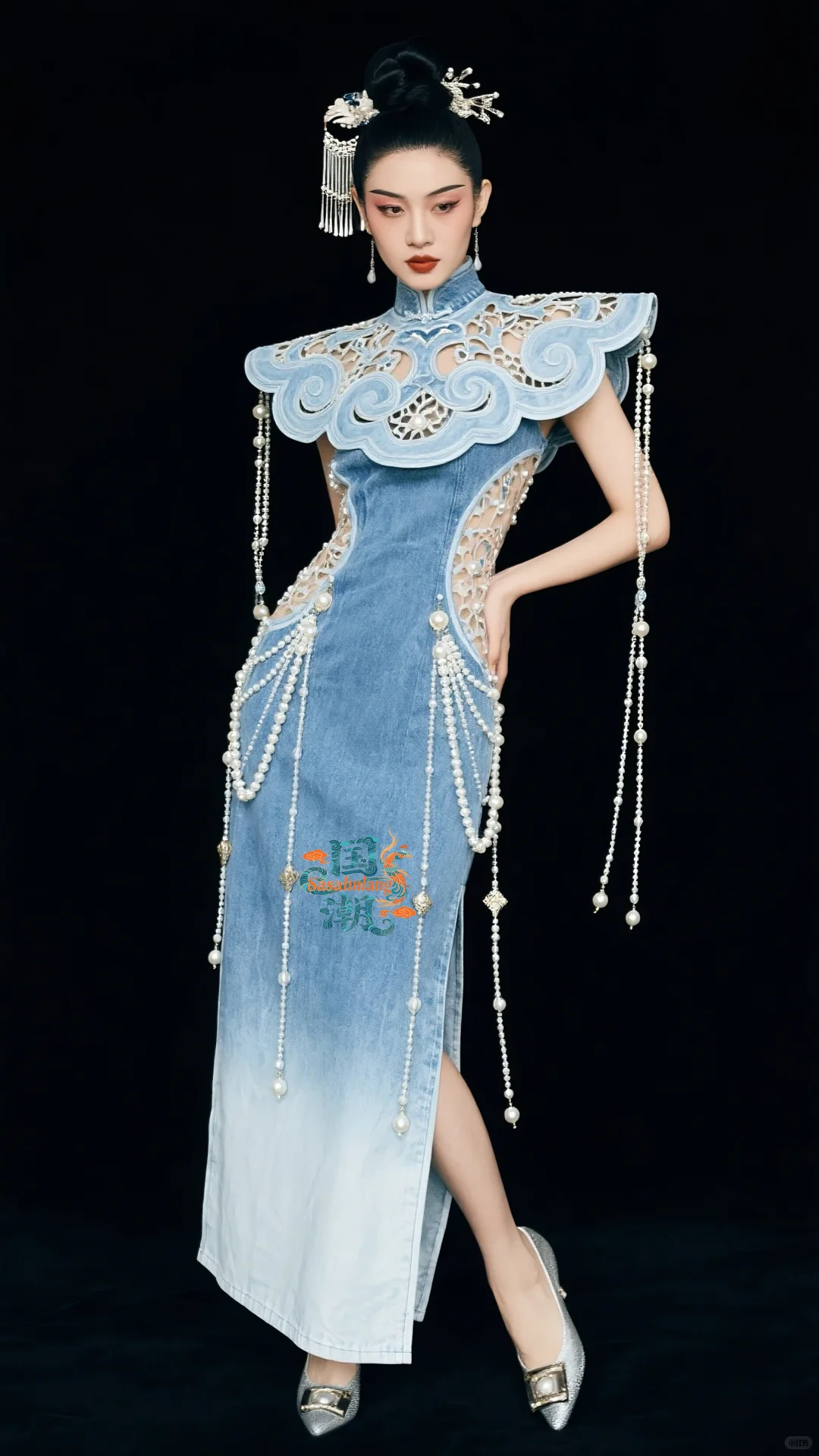 时尚国潮｜2025旗袍秀新中式牛仔云肩珍珠篇