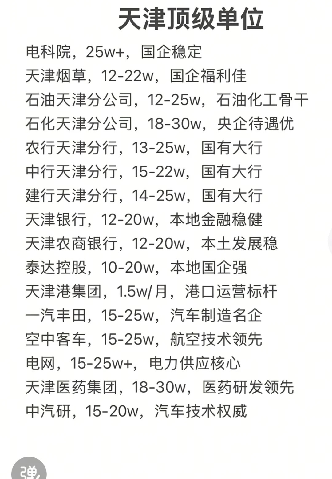 ?天津求职必看!这些顶级单位薪资福利绝了