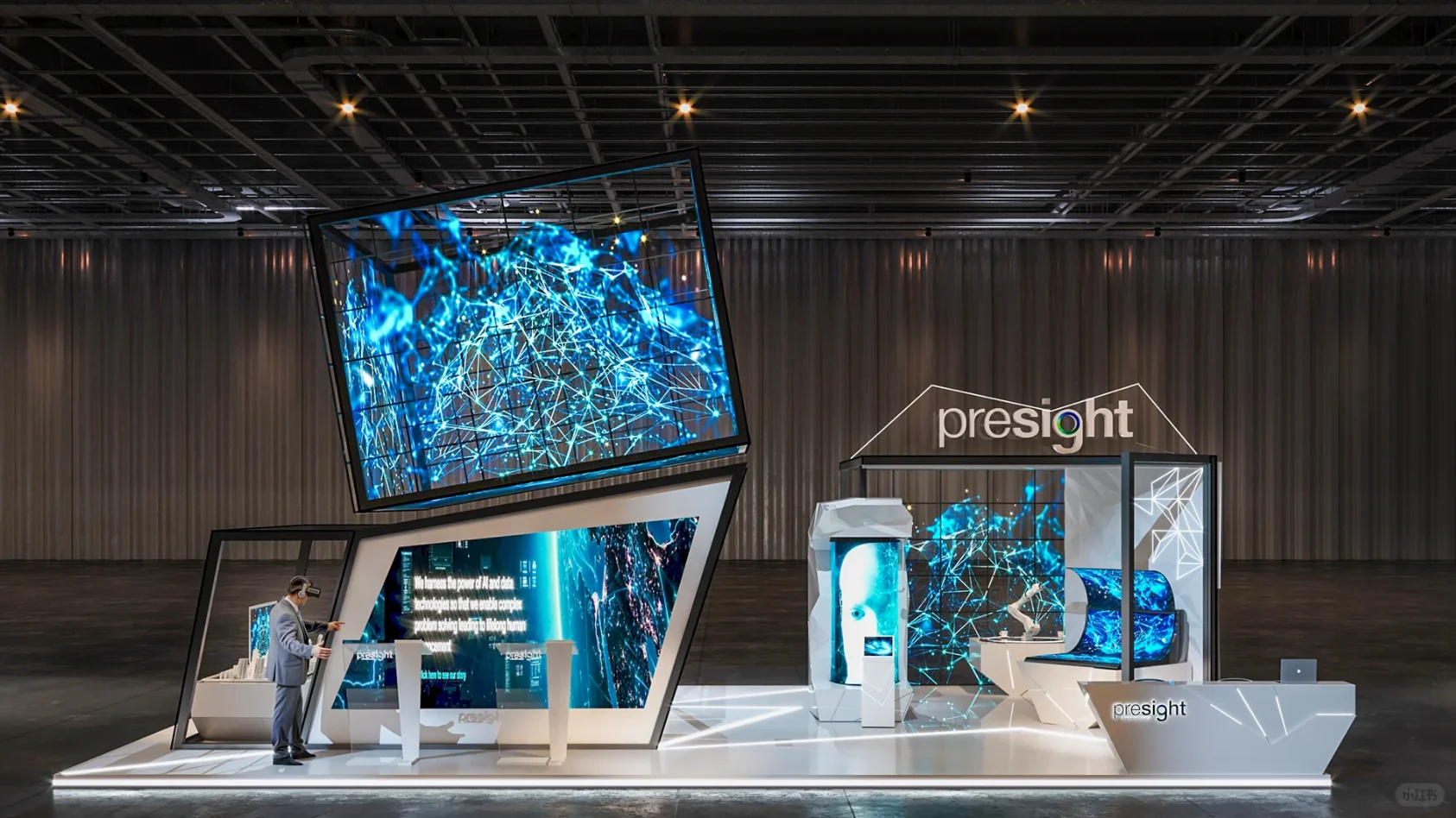 展台设计搭建 | 96㎡ 人工智能与机器人展