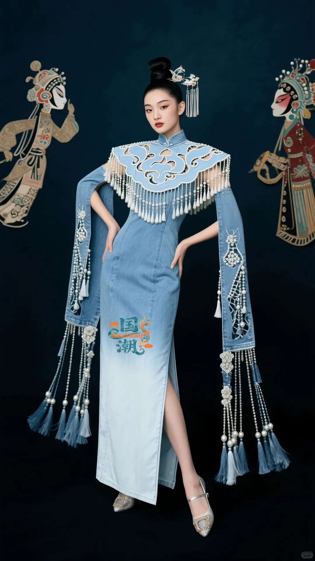 时尚国潮｜2025旗袍秀新中式牛仔云肩珍珠篇