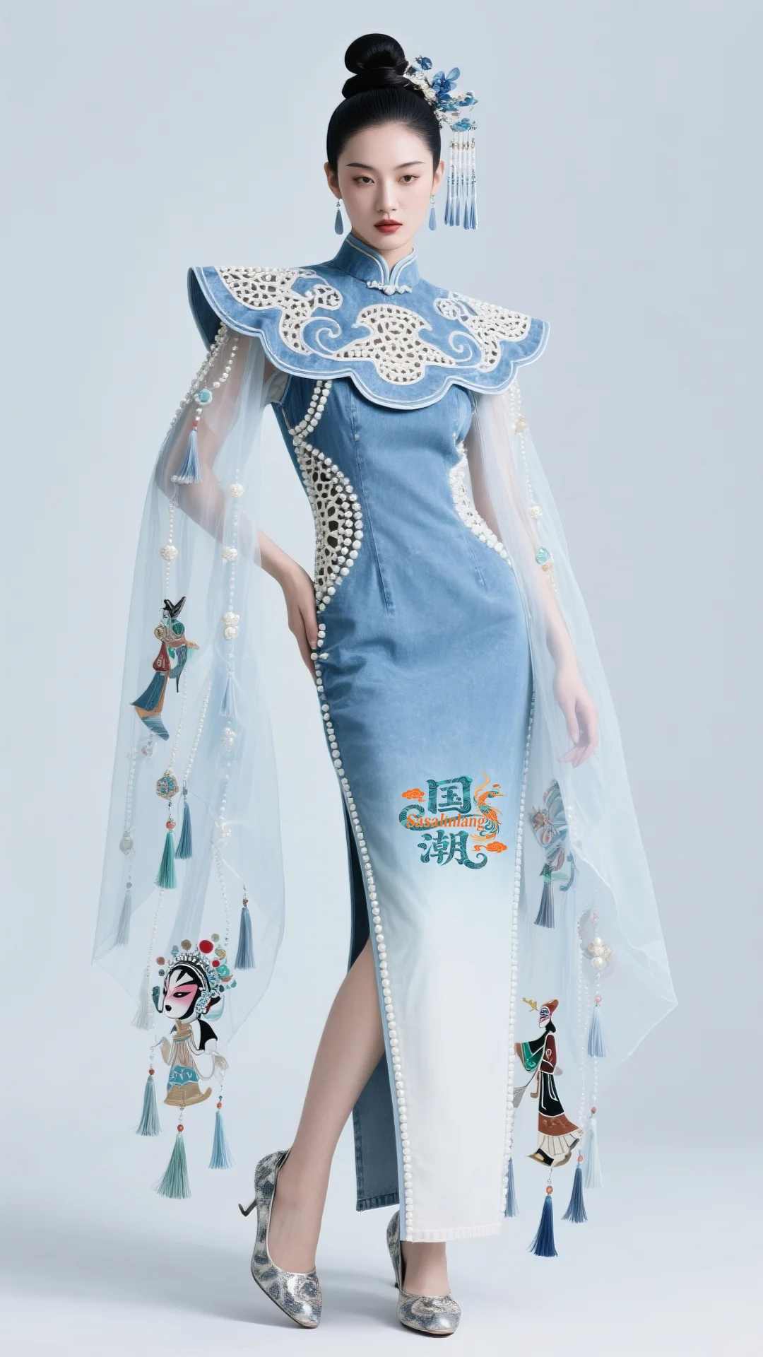 时尚国潮｜2025旗袍秀新中式牛仔云肩珍珠篇