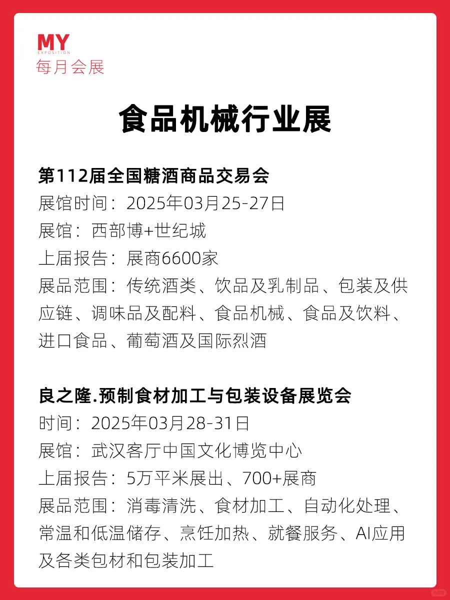 展会预告｜2025食品设备行业展