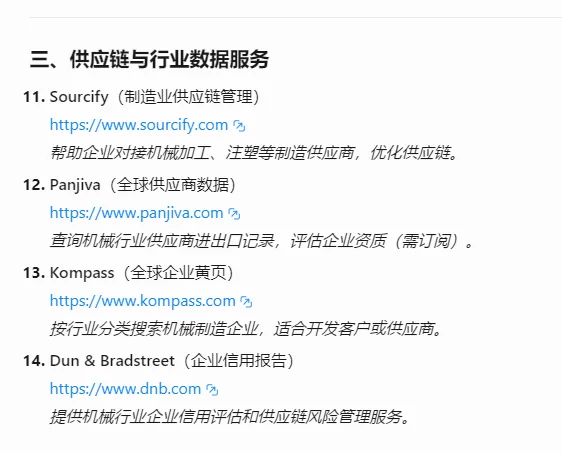 20个机械外贸B2B网站，压箱底资源‼️
