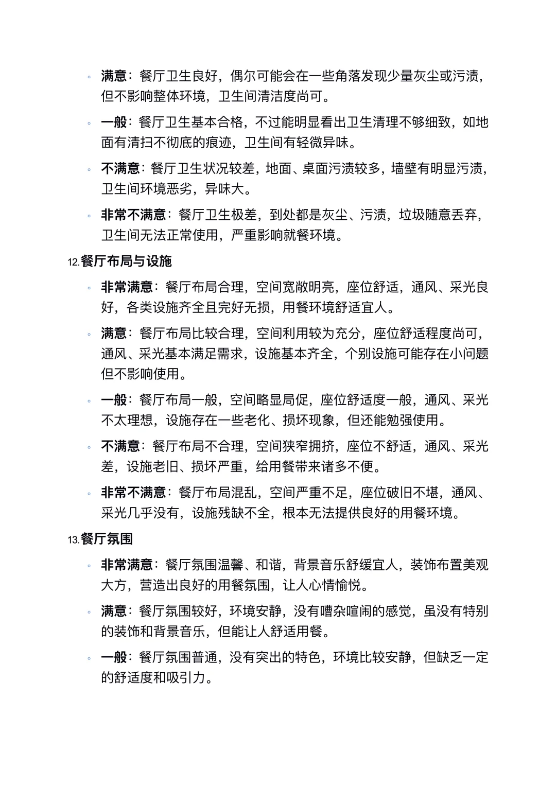 膳食委员会满意度测评表