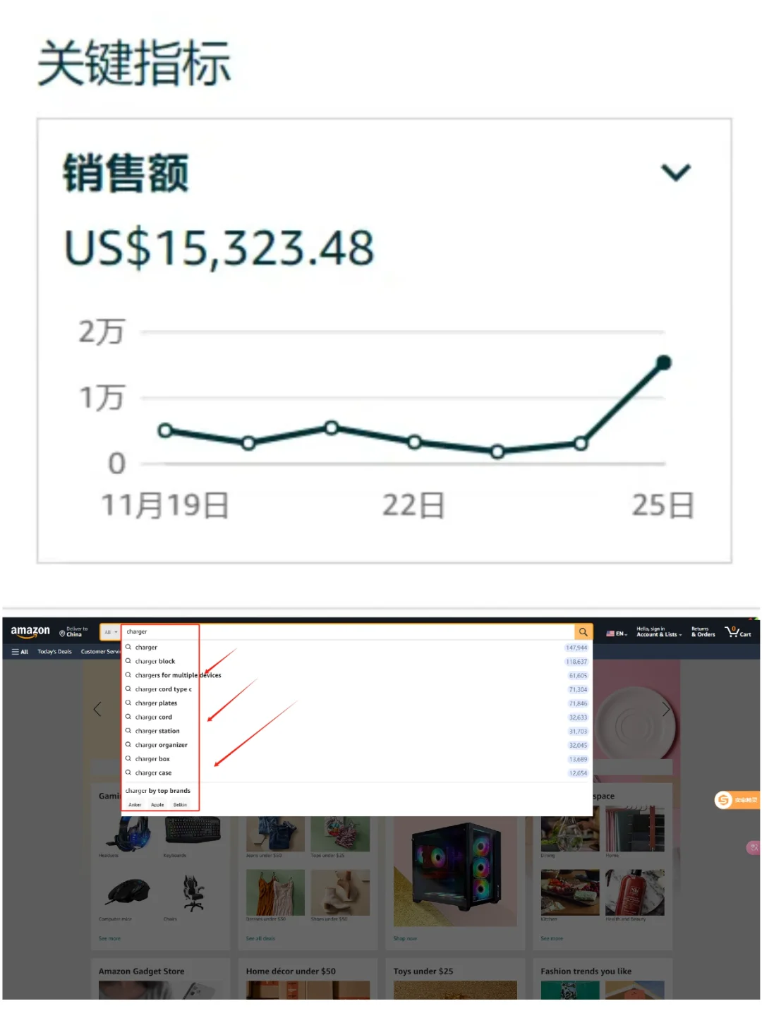如何查看产品关键词有没有北亚马逊收录！