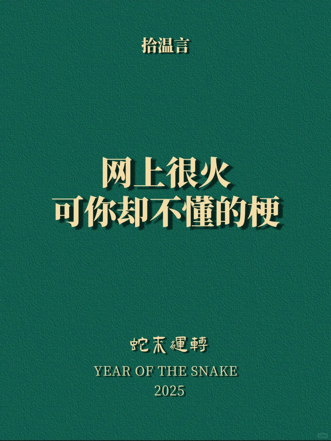 “网上很火可你却不懂的梗”