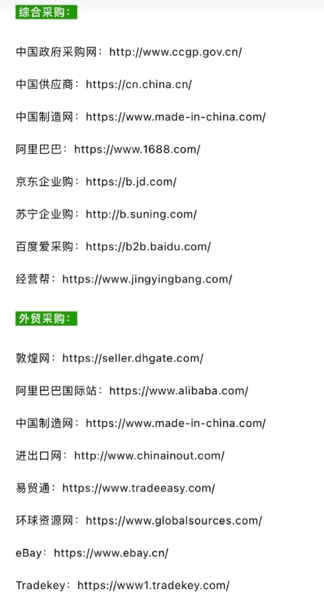 采购必备300个寻源平台 赶紧码住！