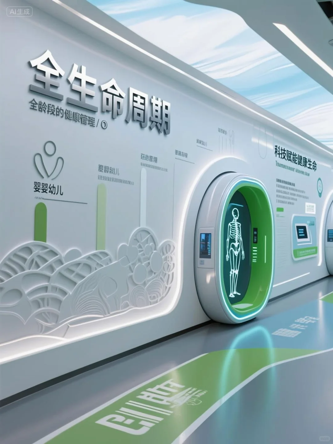 这健康产业园展厅把细胞分裂成城市天际线!