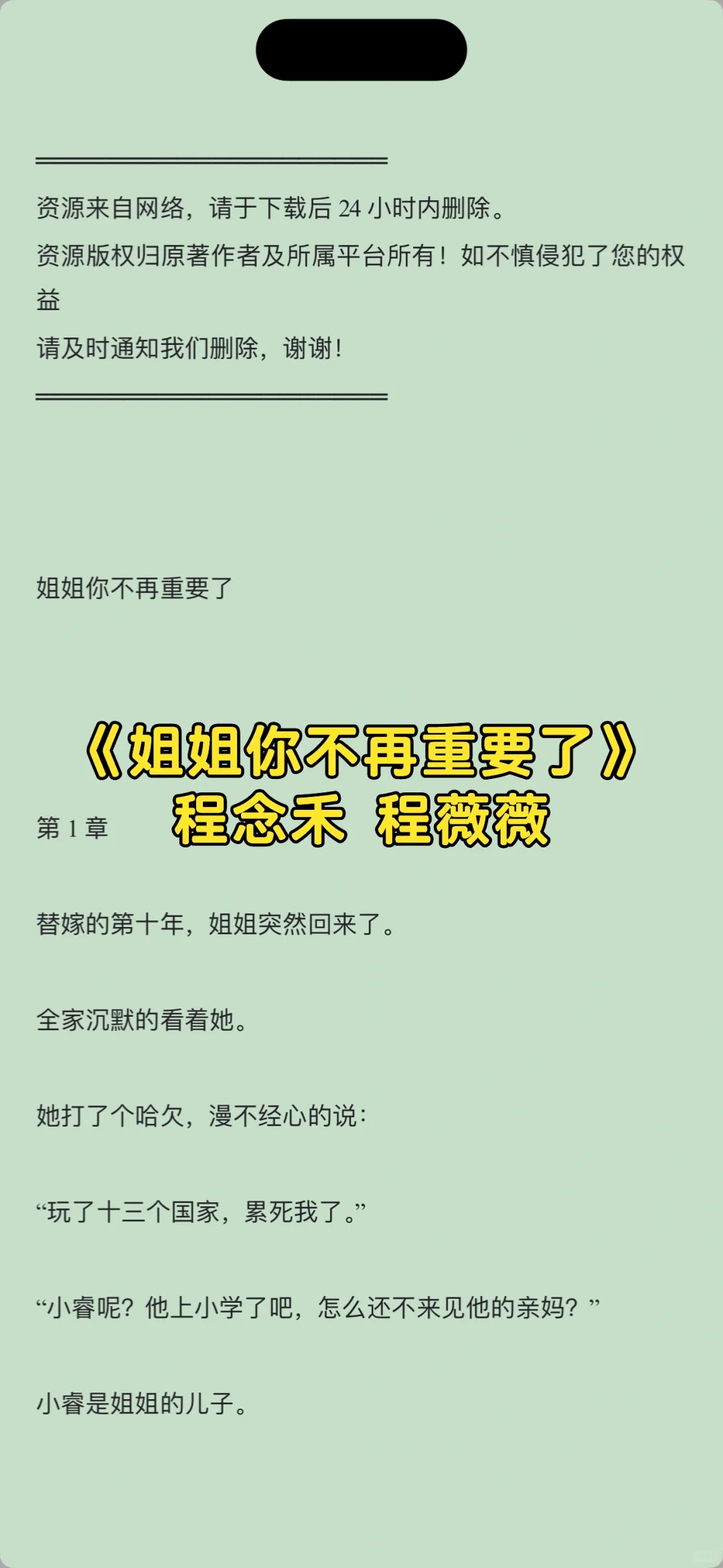 《姐姐你不再重要了》程念禾 程薇薇