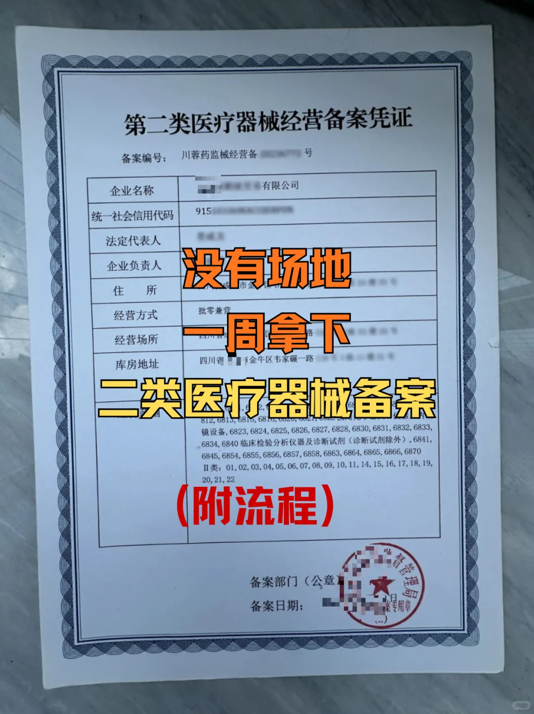 终于拿下啦~二类医疗器械办好了!?