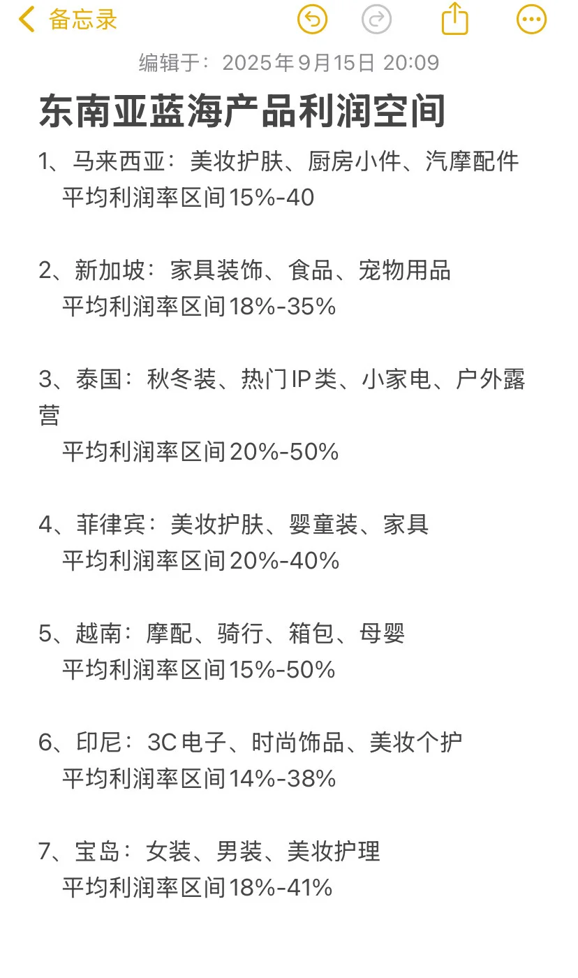 2025年跨境东南亚选品思路