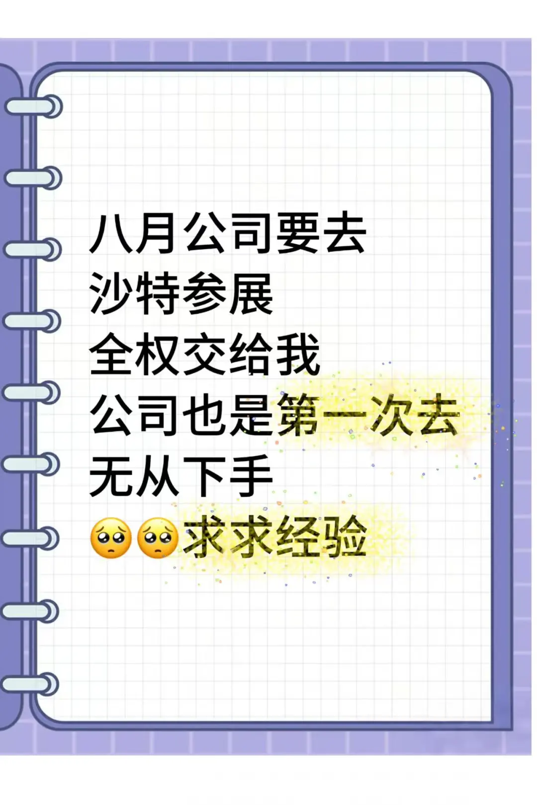 求沙特参展的经验，第一次???