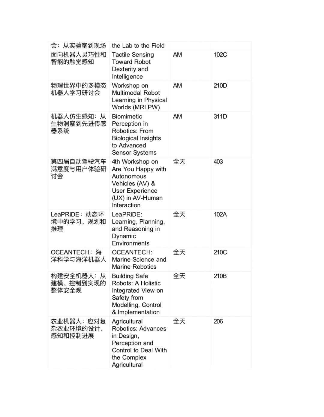 2025IROS 10月20日、24日Workshop研讨会信息