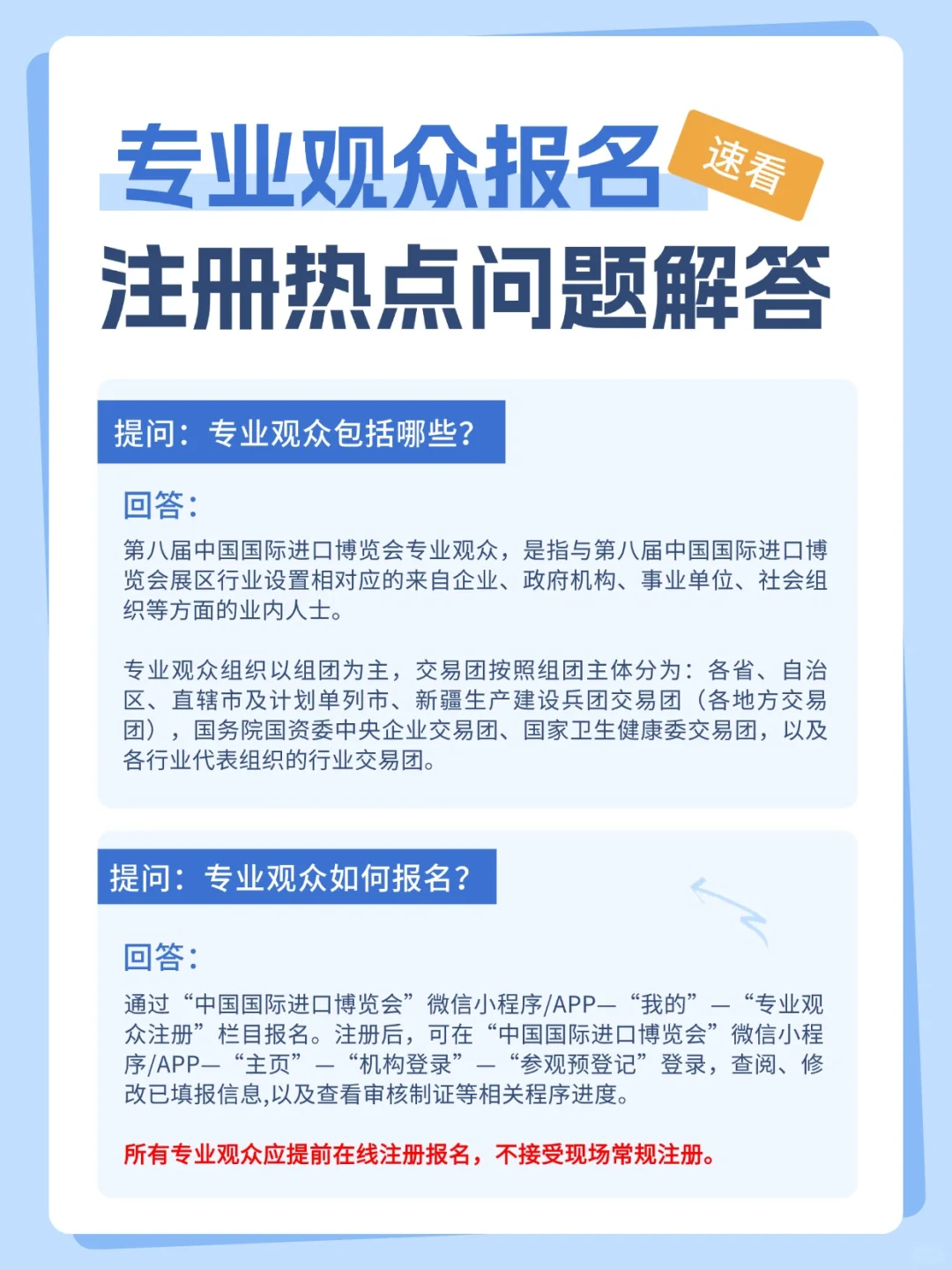 第八届进博会专业观众报名官方常见问题答疑