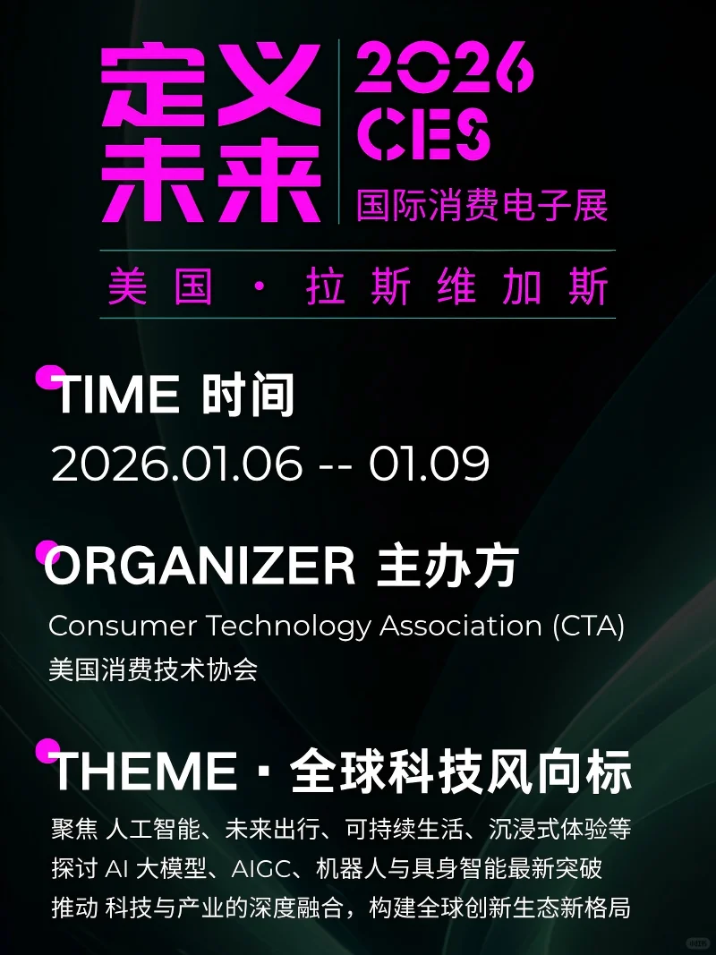 美国·CES国际消费电子展2026购票开启!