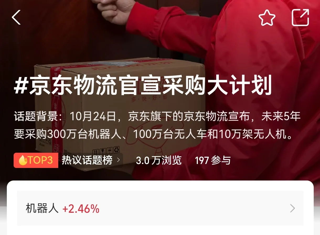 京东物流官宣豪购机器人？
