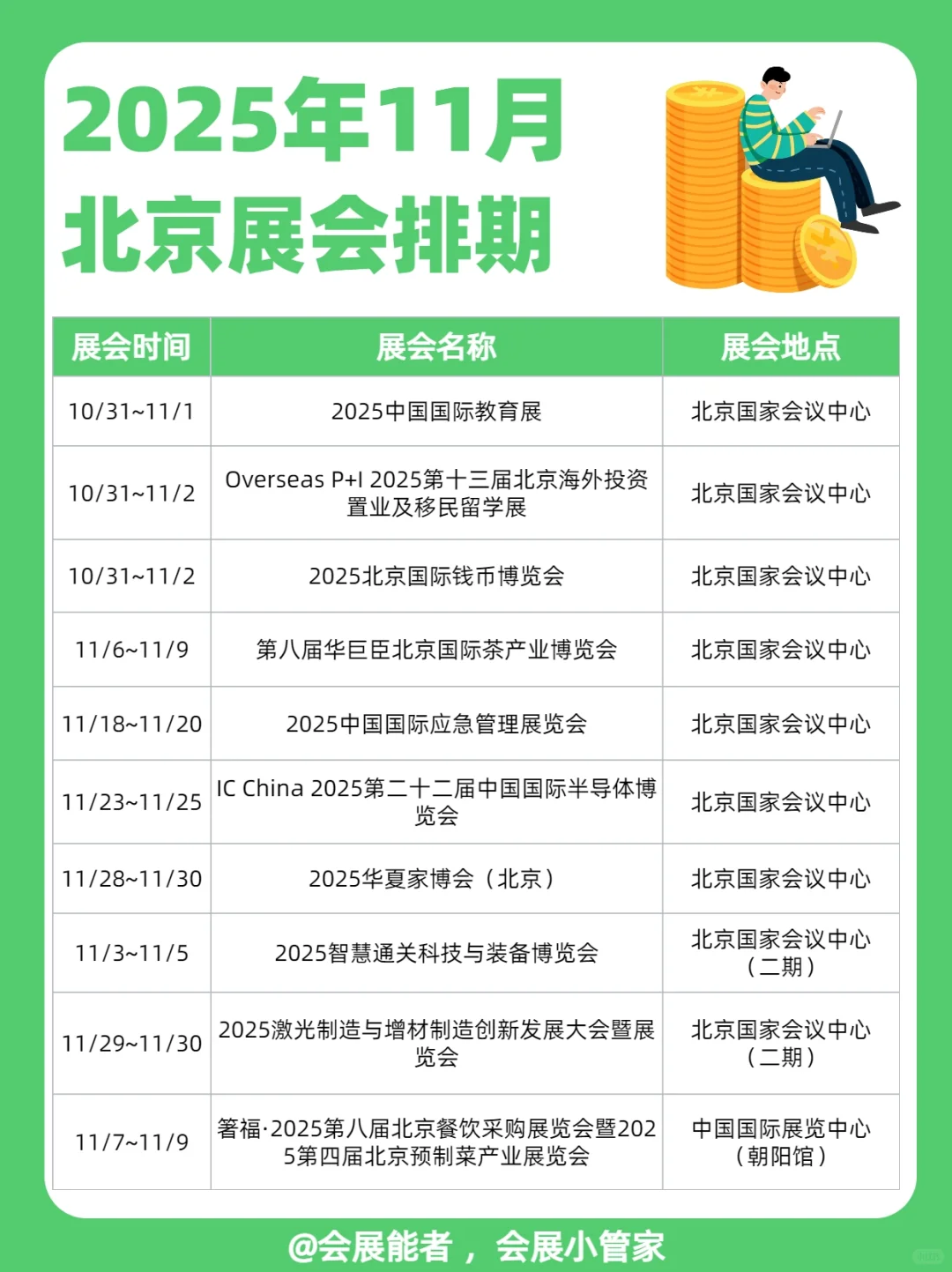 11月北京展会排期，精彩抢先看！