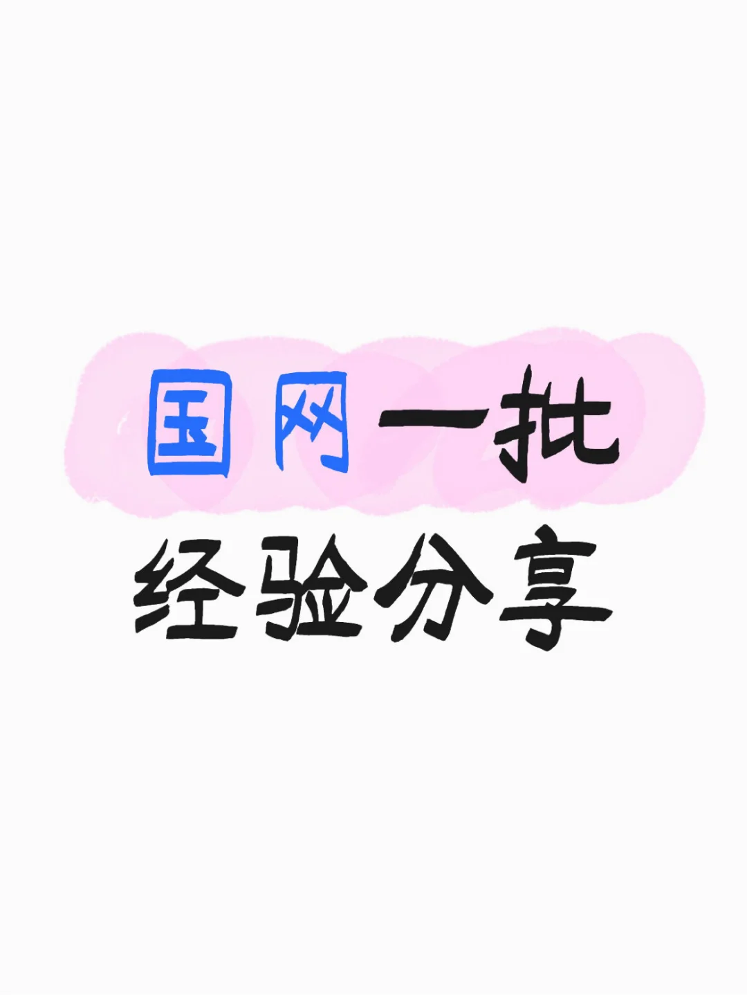 国网一批经验分享