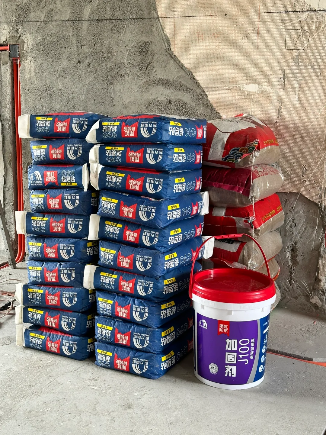 杭州124平自装 胶泥墙固黄沙水泥进场