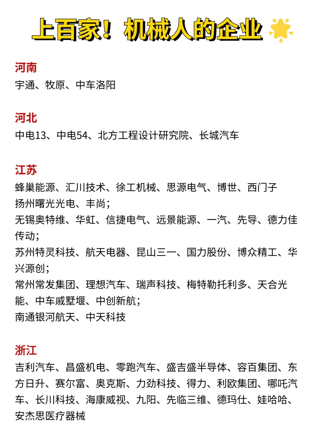 汇总上百家‼︎机械人?冲的企业