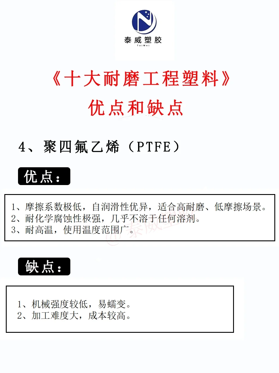 【建议收藏】十大耐磨工程塑料的优点和缺点